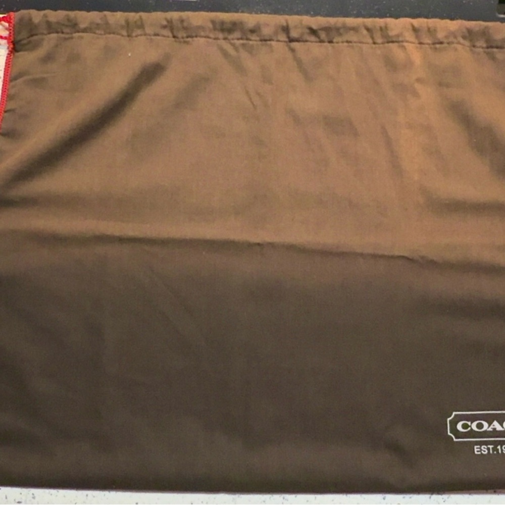 Coach Brown Dust Bag - Red Drawstring